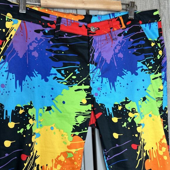 Loud Mouth Mens Shorts Bright Color Splash 13" Inseam Golf Multicolor Size 12 - Picture 2 of 6
